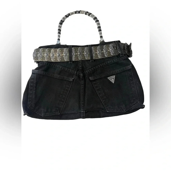 Vintage Guess Denim Jean Belted Purse - Picture 5 of 10
